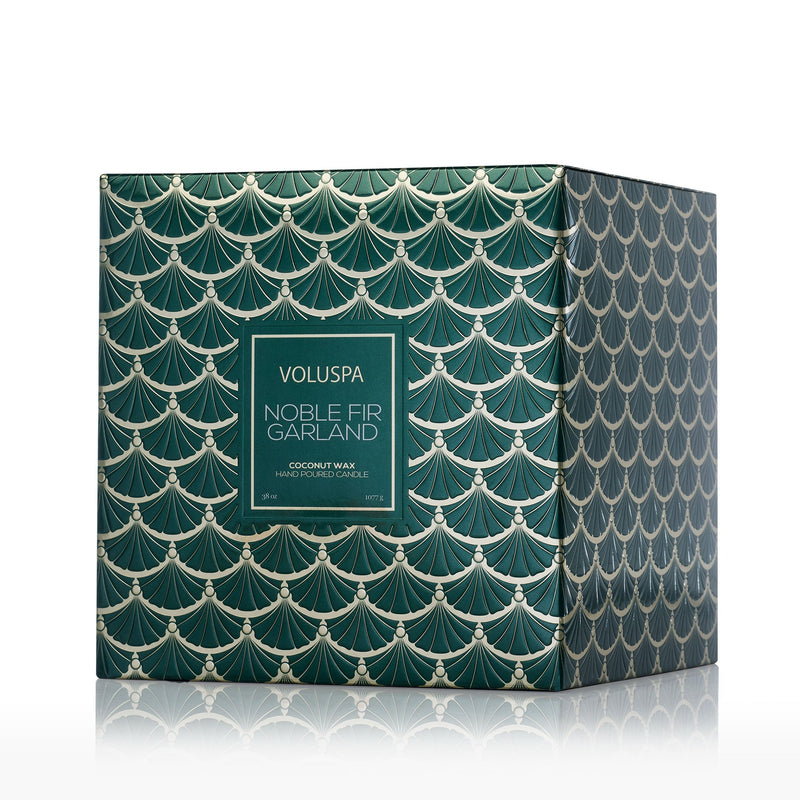 Noble Fir Garland - 3 Wick Hearth Candle