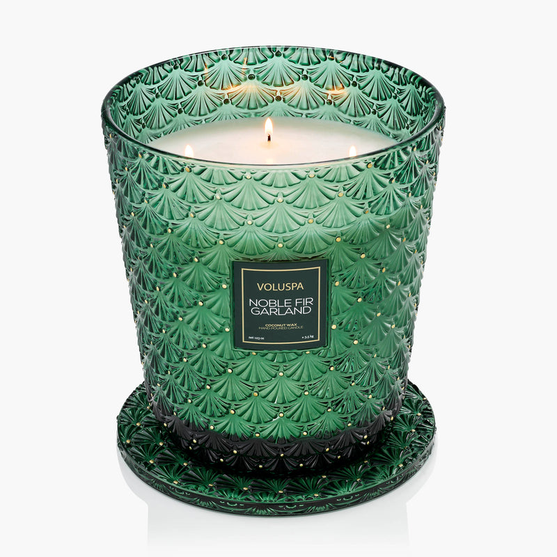 Noble Fir Garland - 5 Wick Hearth Candle