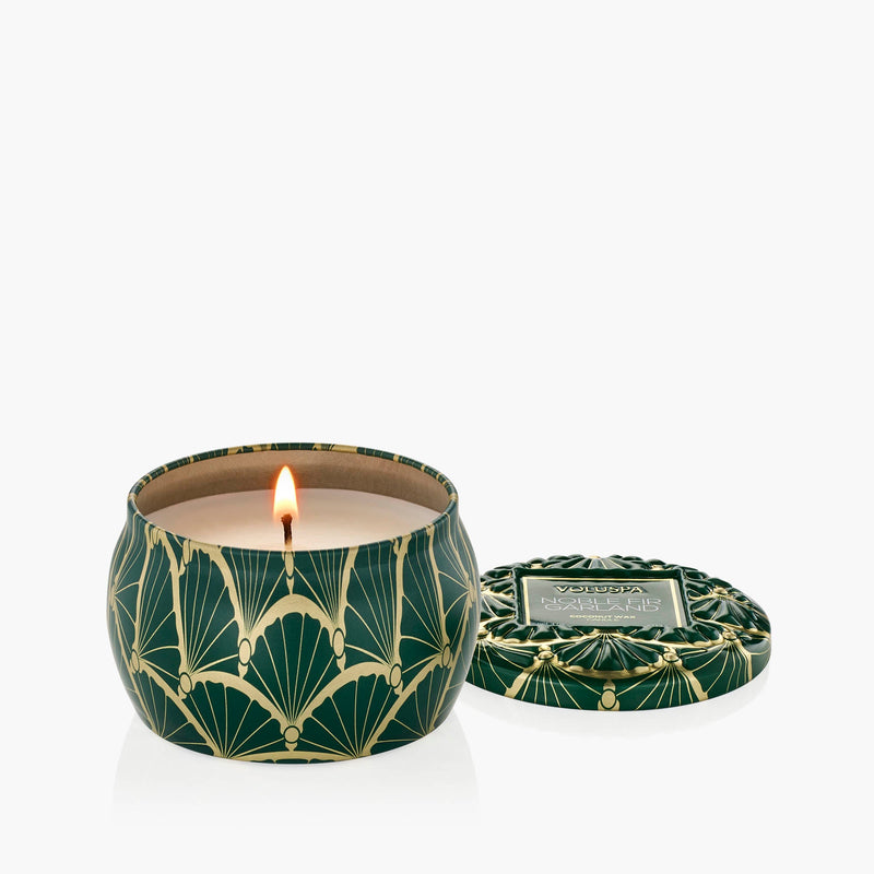 Noble Fir Garland - Mini Tin Candle