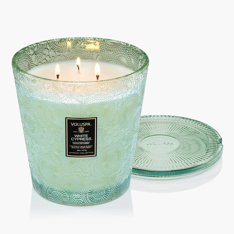 White Cypress - 3 Wick Hearth Candle