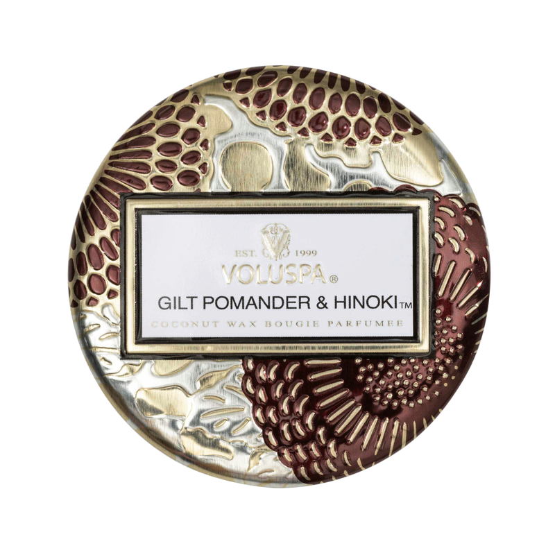 Gilt Pomander & Hinoki - Tiny Tin