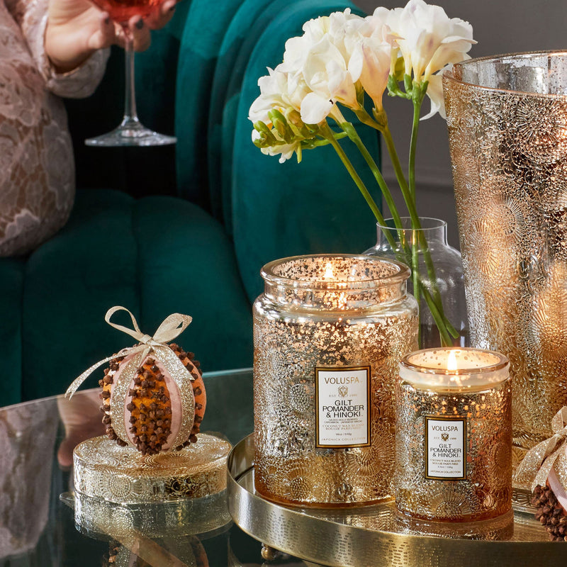 Gilt Pomander & Hinoki - Small Jar Candle