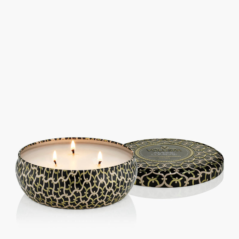 Ambre Lumiere - 3 Wick Tin Candle