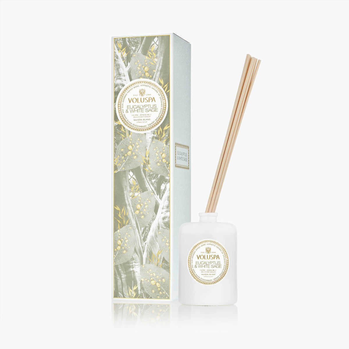 Saje Reed Diffuser Eucalyptus & White Sage | Reed Diffuser | VOLUSPA