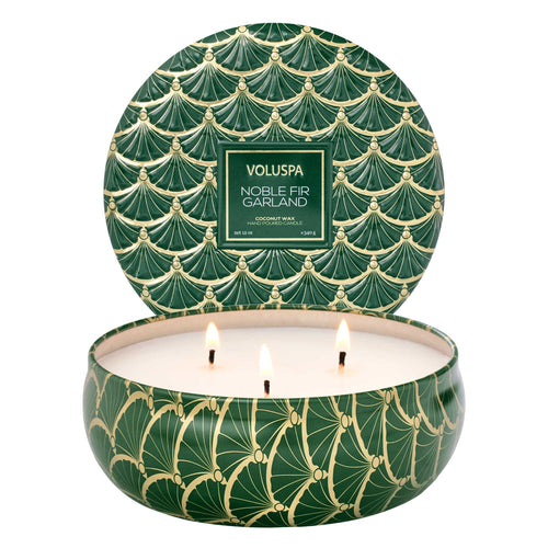 Noble Fir Garland - 3 Wick Tin Candle