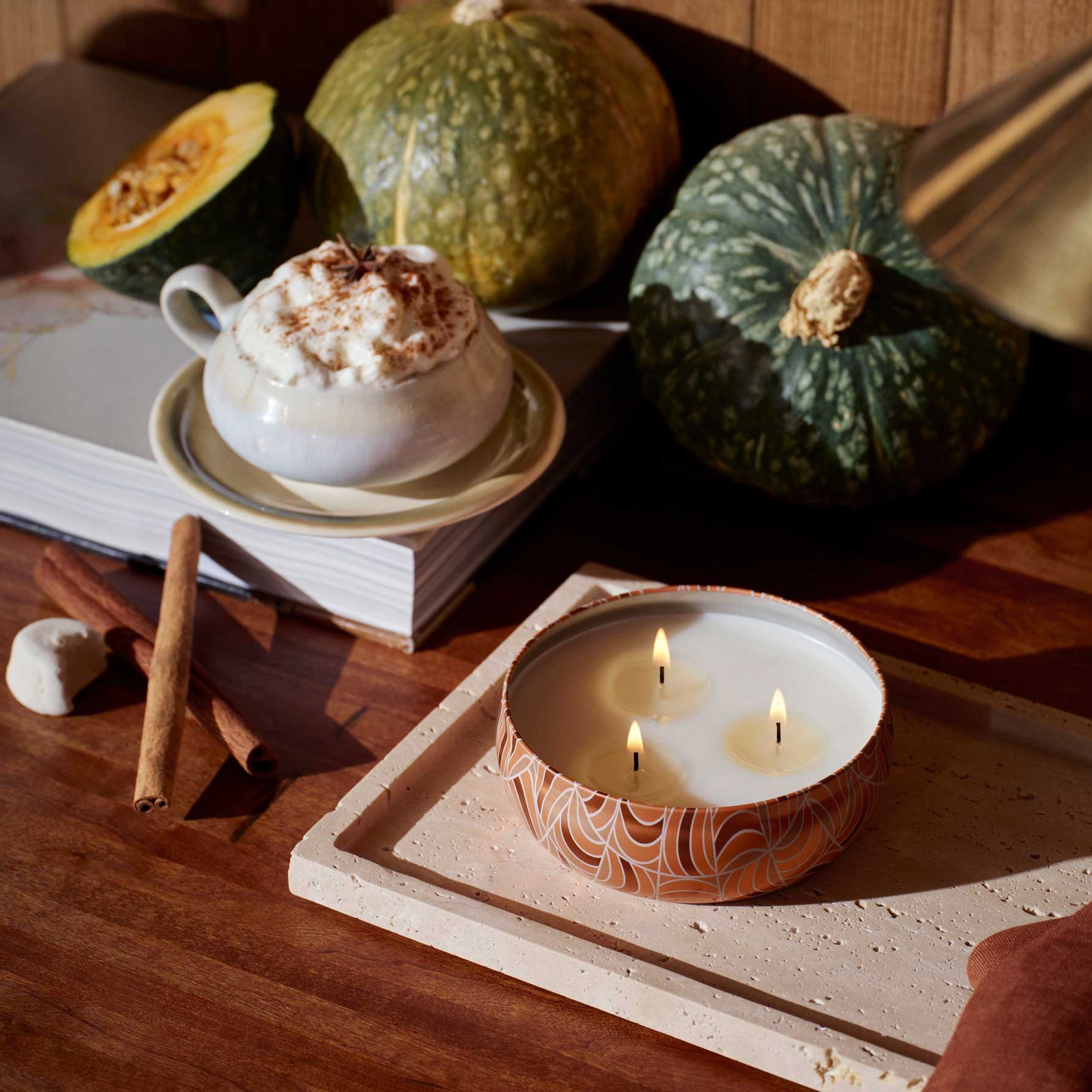 Spiced Pumpkin Latte | 3 Wick Tin Candle | VOLUSPA