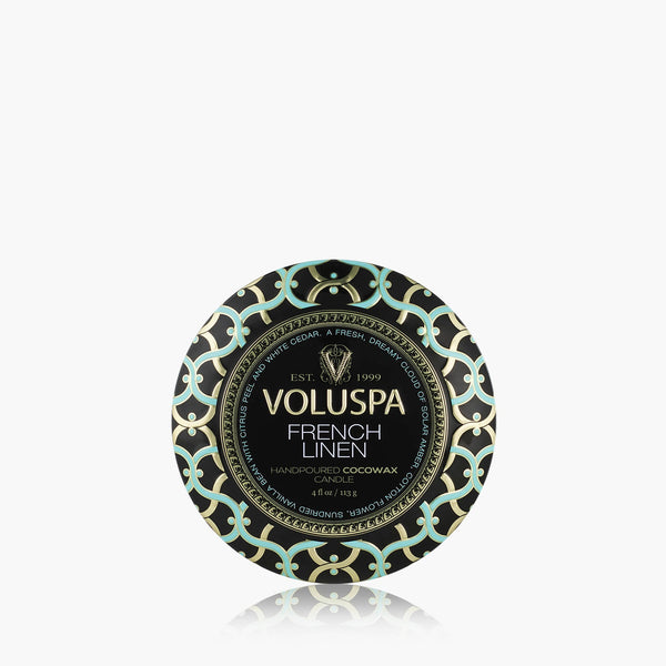 French Linen | Mini Tin Candle | VOLUSPA
