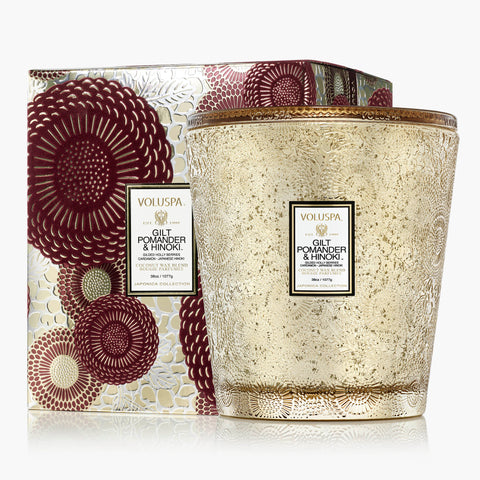 Gilt Pomander & Hinoki - 3 Wick Hearth Candle