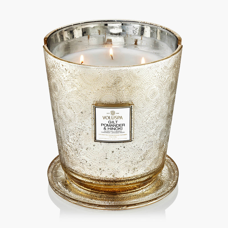 Gilt Pomander & Hinoki - 5 Wick Hearth Candle