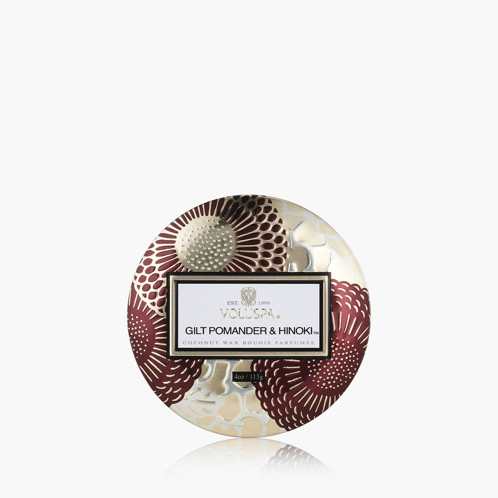 Gilt Pomander & Hinoki - Mini Tin Candle