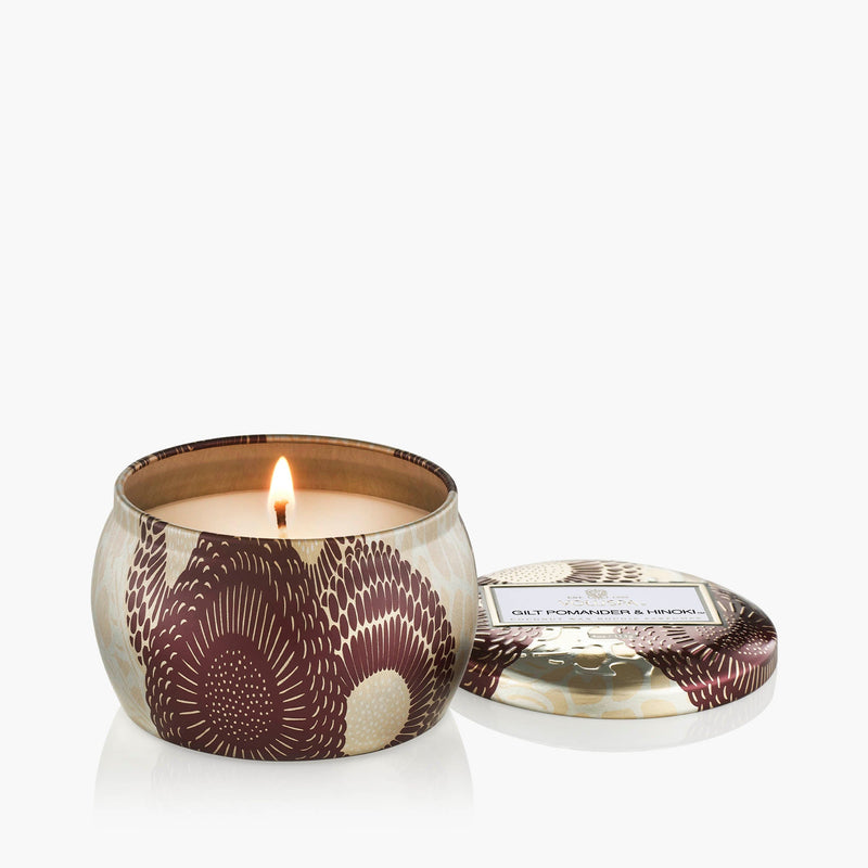 Gilt Pomander & Hinoki - Mini Tin Candle