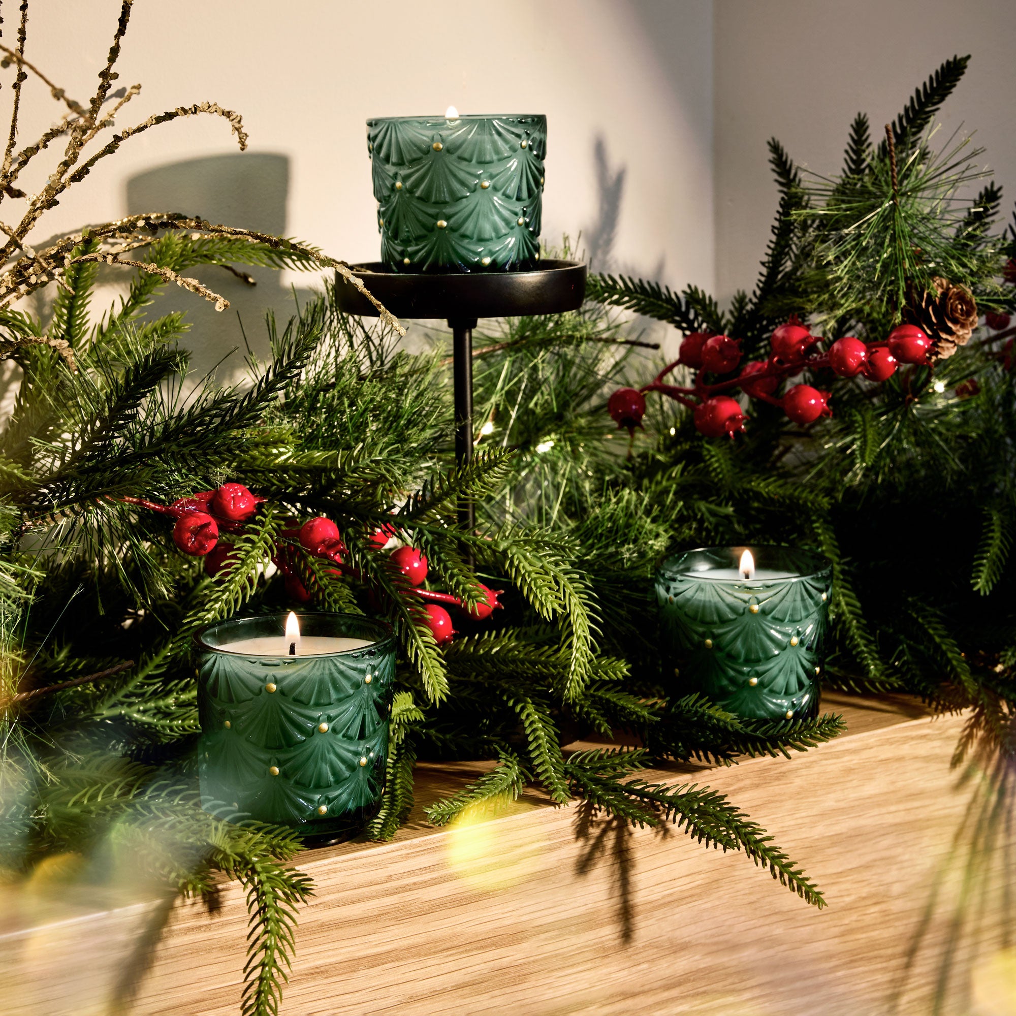 Noble Fir Garland - Mini Pedestal Trio Gift Set