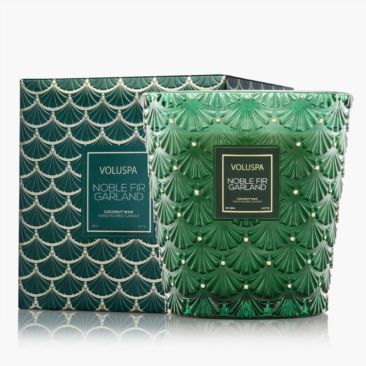 Noble Fir Garland | 3 Wick Hearth Candle | VOLUSPA