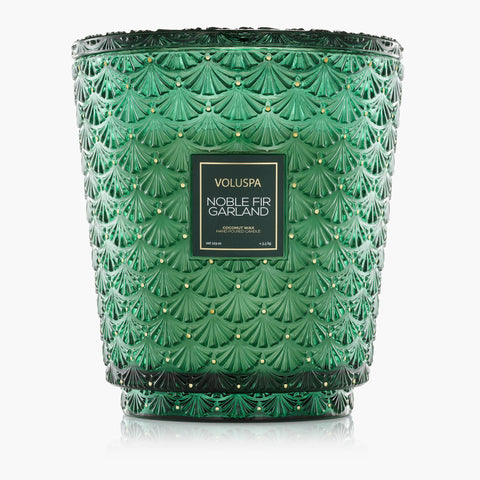 Noble Fir Garland - 5 Wick Hearth Candle