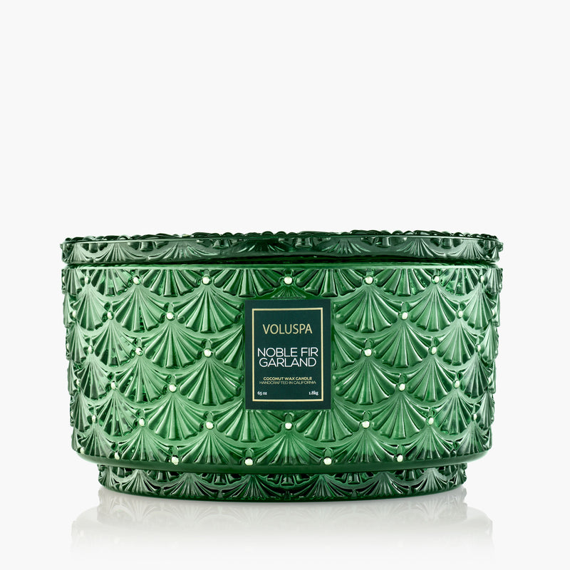 Noble Fir Garland - Centerpiece Candle - view 1