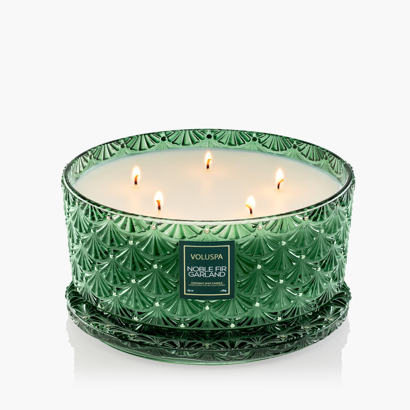 Noble Fir Garland - Centerpiece Candle - view 5