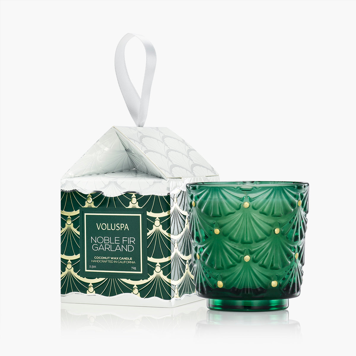 Noble Fir Garland - Ornament Pedestal Candle view 1