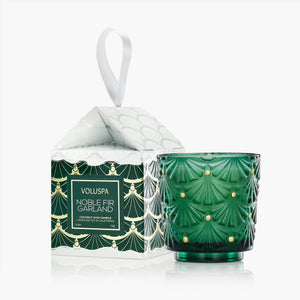 Noble Fir Garland - Ornament Pedestal Candle view 1