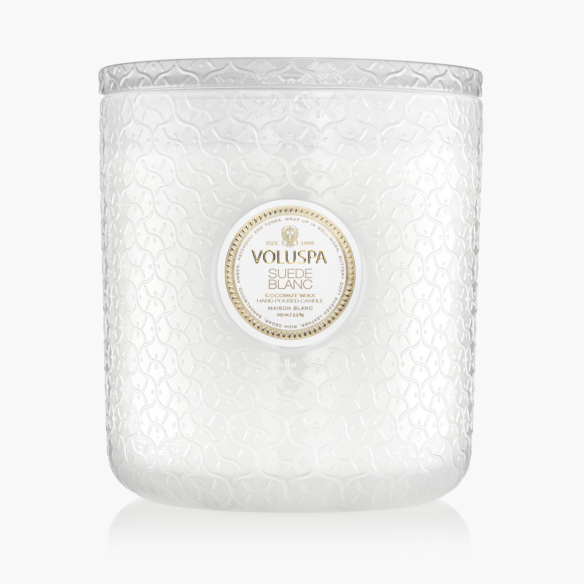 Suede Blanc | 5 Wick Hearth Candle | VOLUSPA