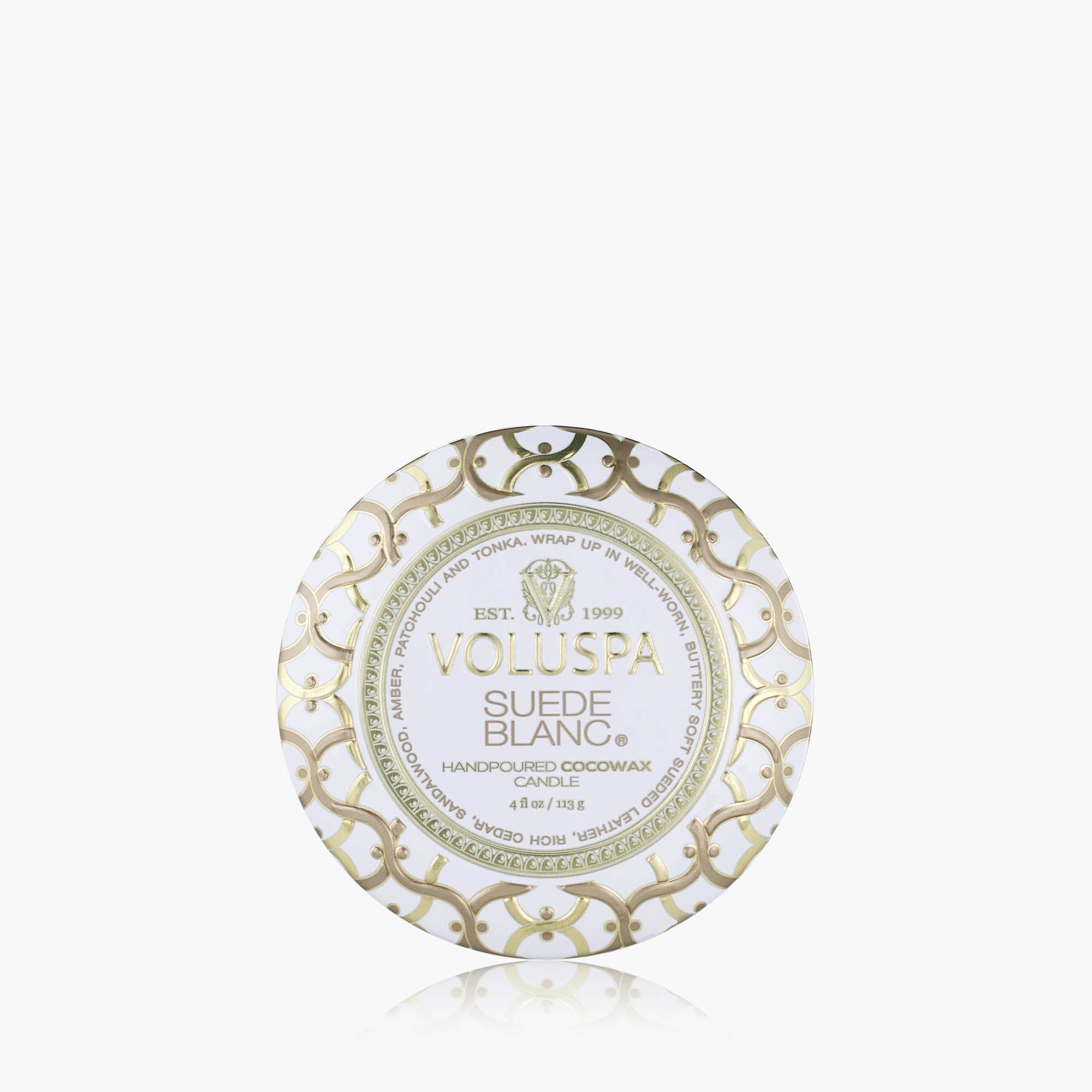 Suede Blanc | Mini Tin Candle | VOLUSPA