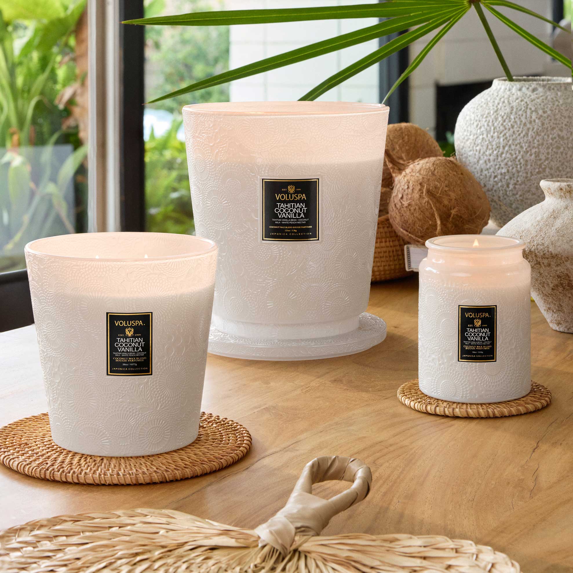 Tahitian Coconut Vanilla | 3 Wick Hearth Candle | VOLUSPA