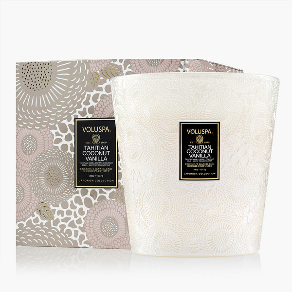 Tahitian Coconut Vanilla | 3 Wick Hearth Candle | VOLUSPA