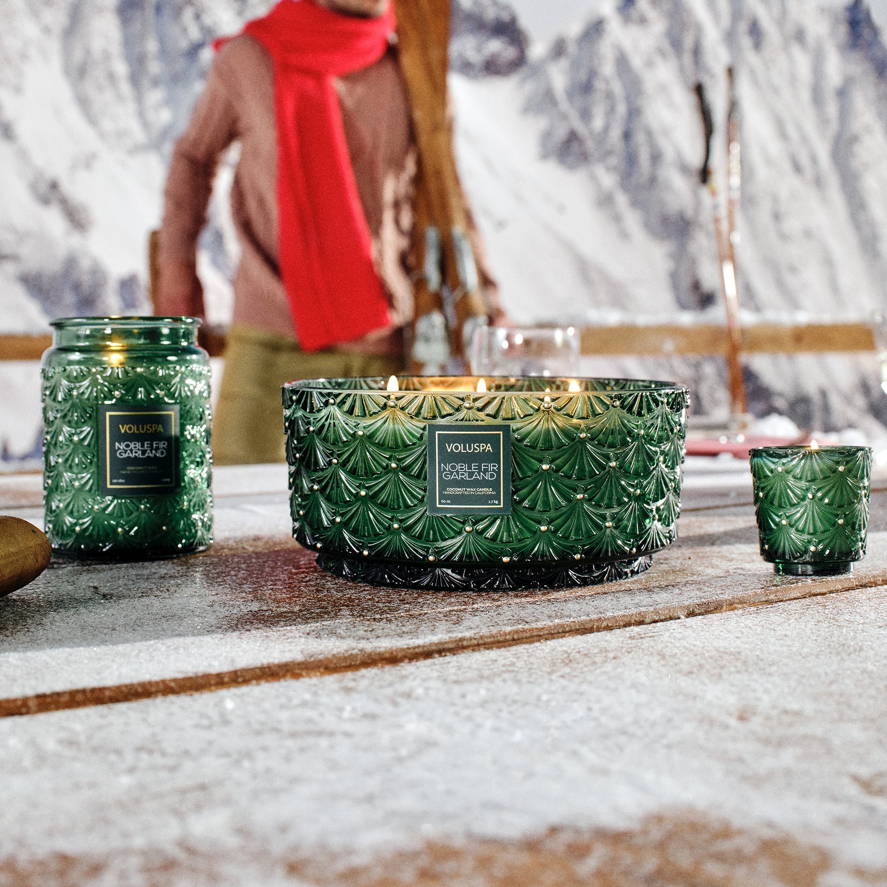 Noble Fir Garland - Centerpiece Candle