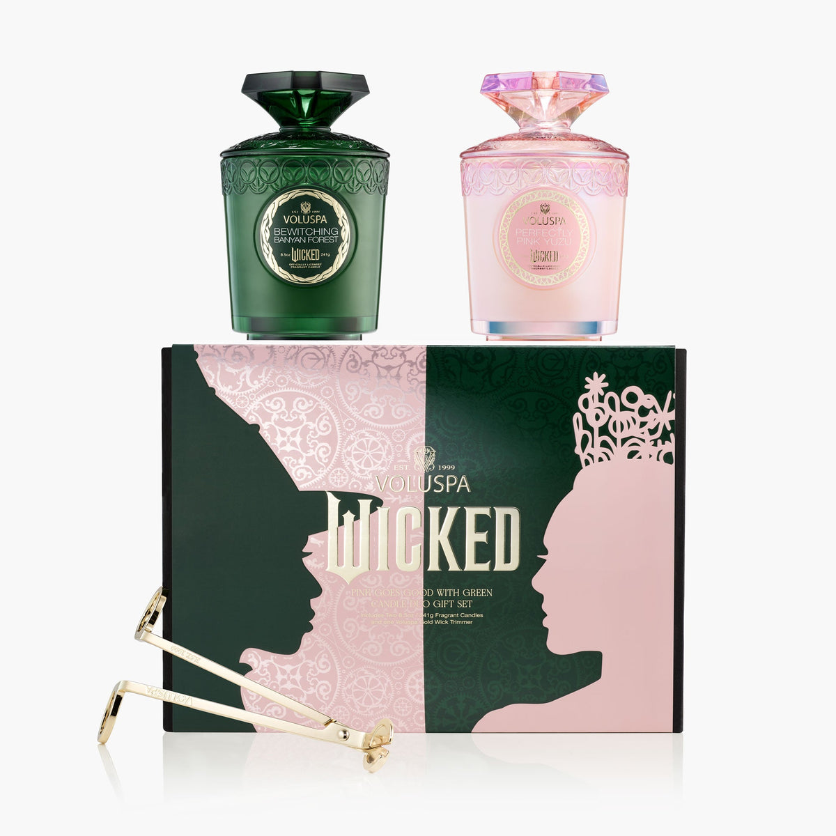 Voluspa Wicked Pink Goes Good With Green Candle Duo Set