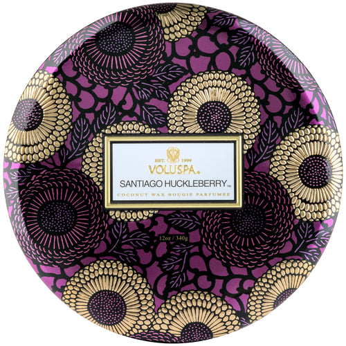 Santiago Huckleberry - 3 Wick Tin Candle
