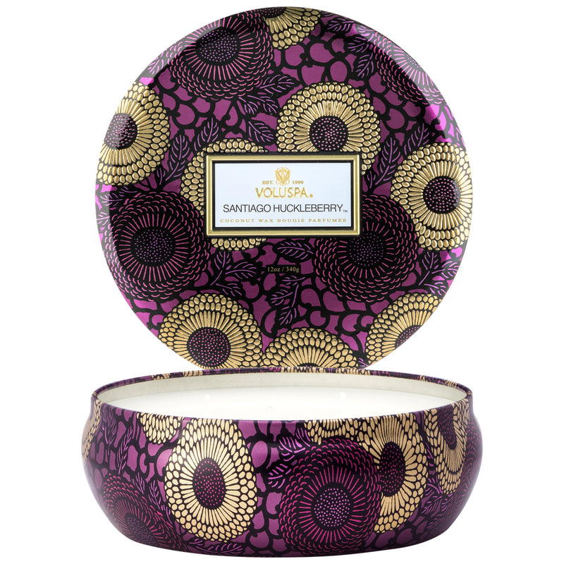 Santiago Huckleberry - 3 Wick Tin Candle