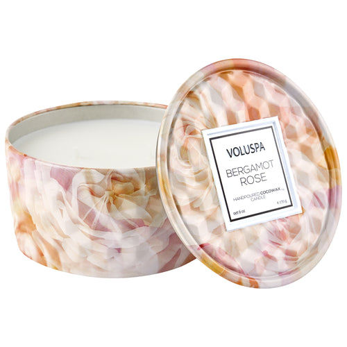 Bergamot Rose - 2 Wick Tin Candle