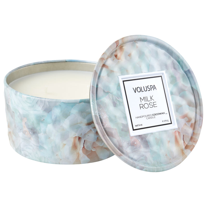 Milk Rose - 2 Wick Tin Candle