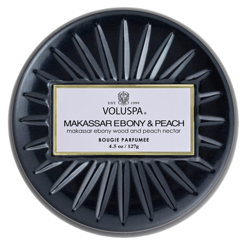 Makassar Ebony & Peach - Mini Tin Candle