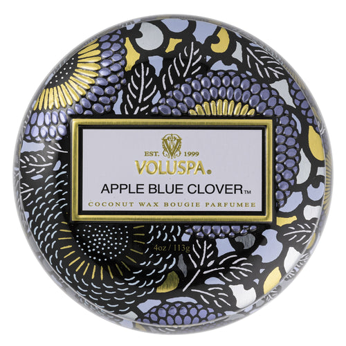 Apple Blue Clover - Mini Tin Candle