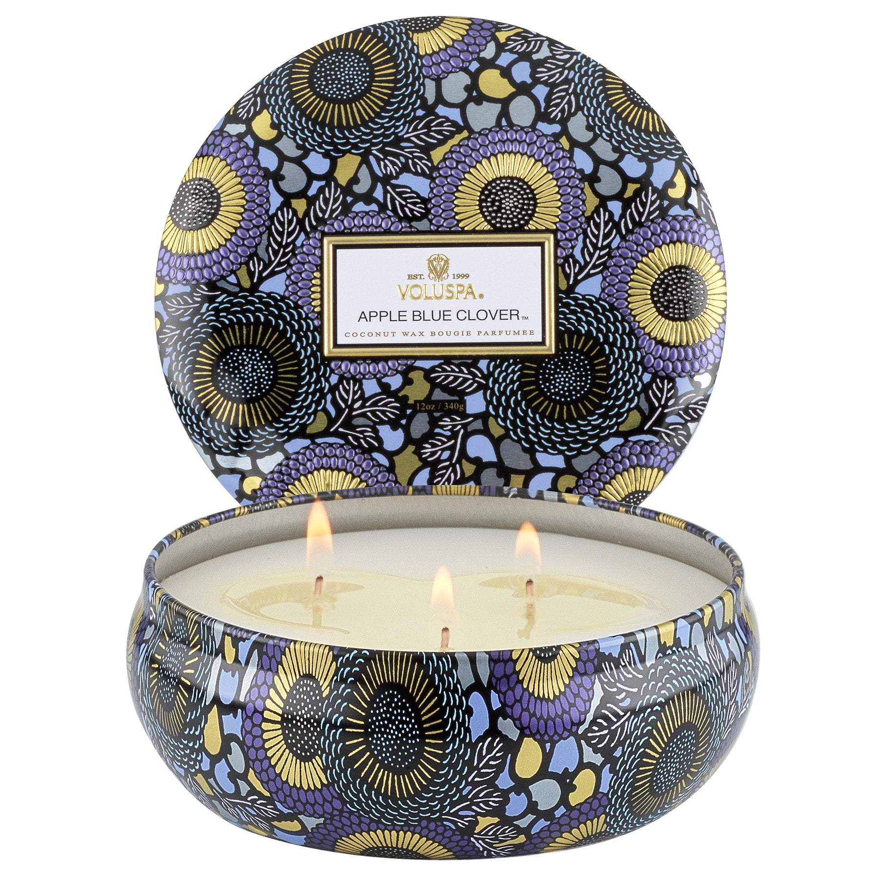 Apple Blue Clover - 3 Wick Tin Candle