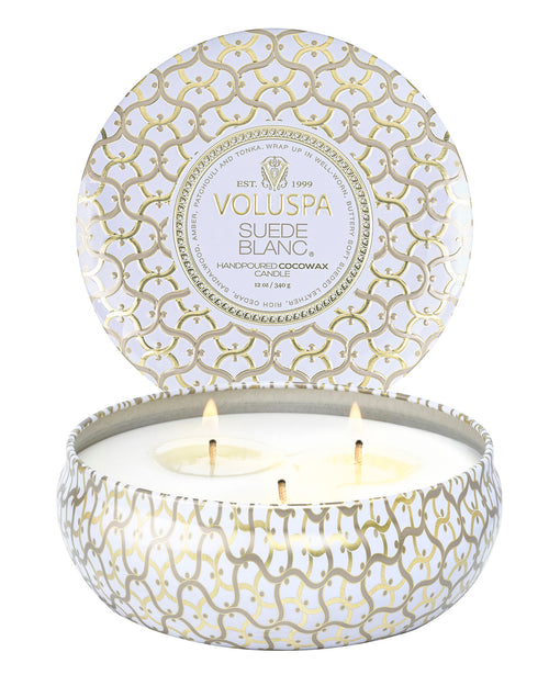 Suede Blanc - 3 Wick Tin Candle