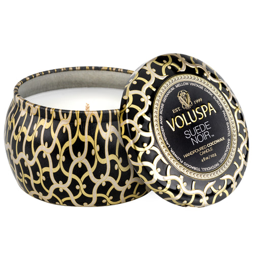 Suede Noir - Mini Tin Candle