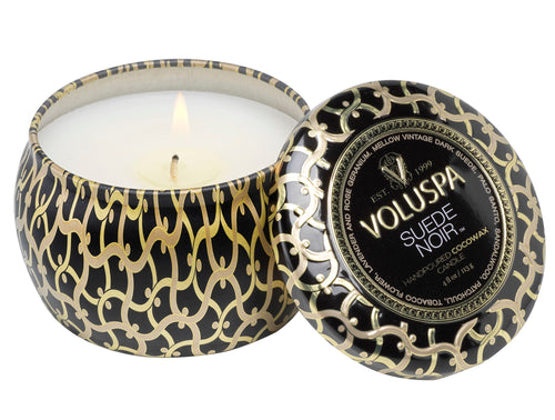 Suede Noir - Mini Tin Candle