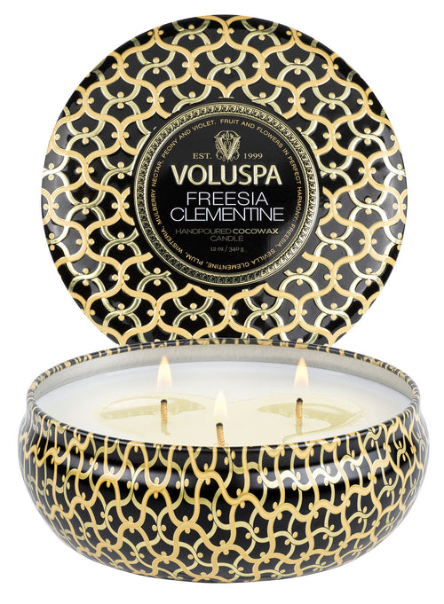 Freesia Clementine - 3 Wick Tin Candle