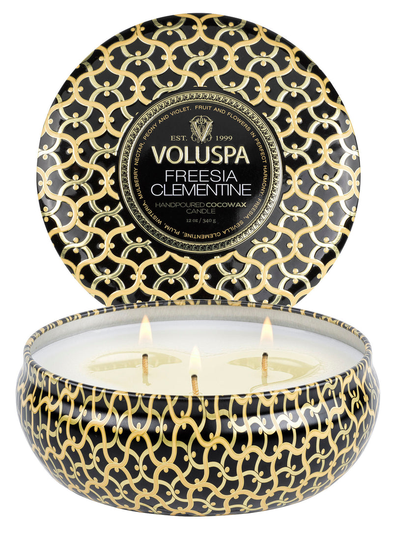 Freesia Clementine - 3 Wick Tin Candle - view 4