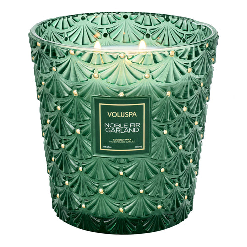 Noble Fir Garland - 3 Wick Hearth Candle