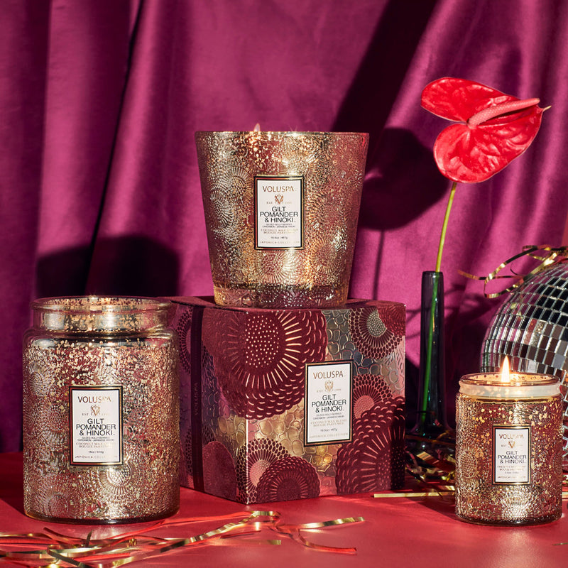 Gilt Pomander & Hinoki - Small Jar Candle