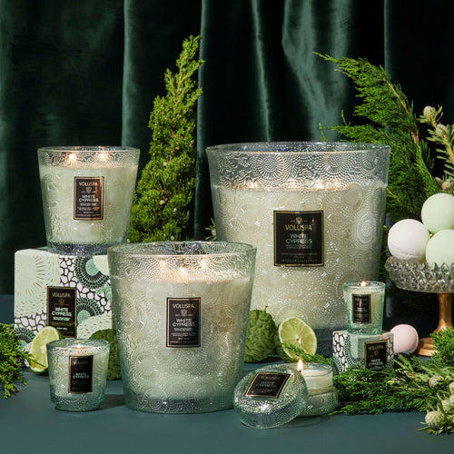 White Cypress - Petite Pedestal Candle