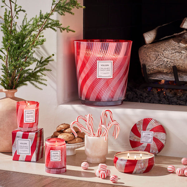 Crushed Candy Cane Wick 3 Candle - Tin