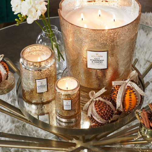 Gilt Pomander & Hinoki - 5 Wick Hearth Candle