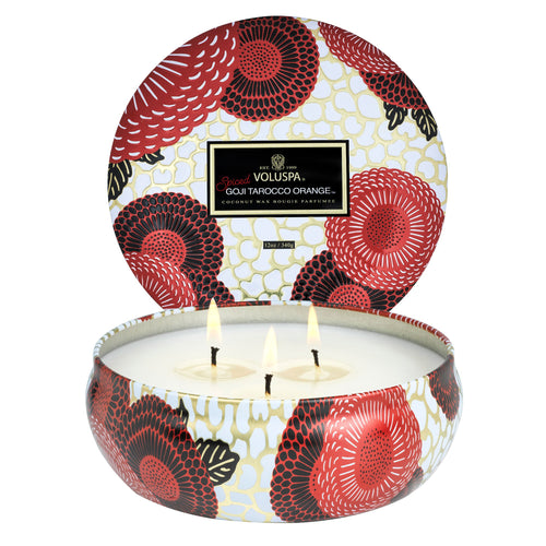 Spiced Goji Tarocco Orange - Seasonal 3 Wick Tin Candle