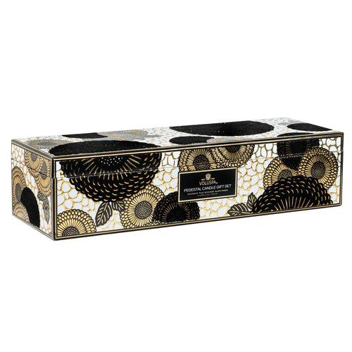 Japonica Holiday - 4 Petite Pedestal Candle Gift Set
