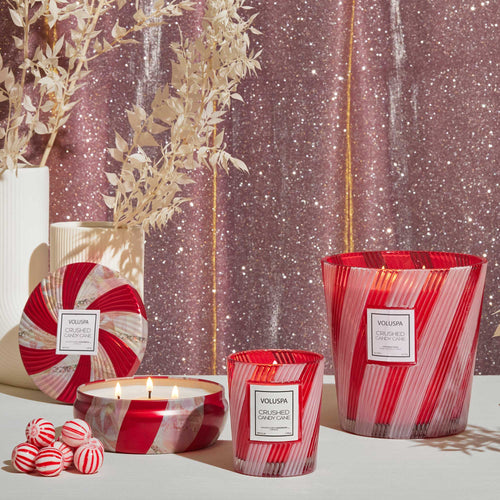 Crushed Candy Cane - 3 Wick Hearth Candle