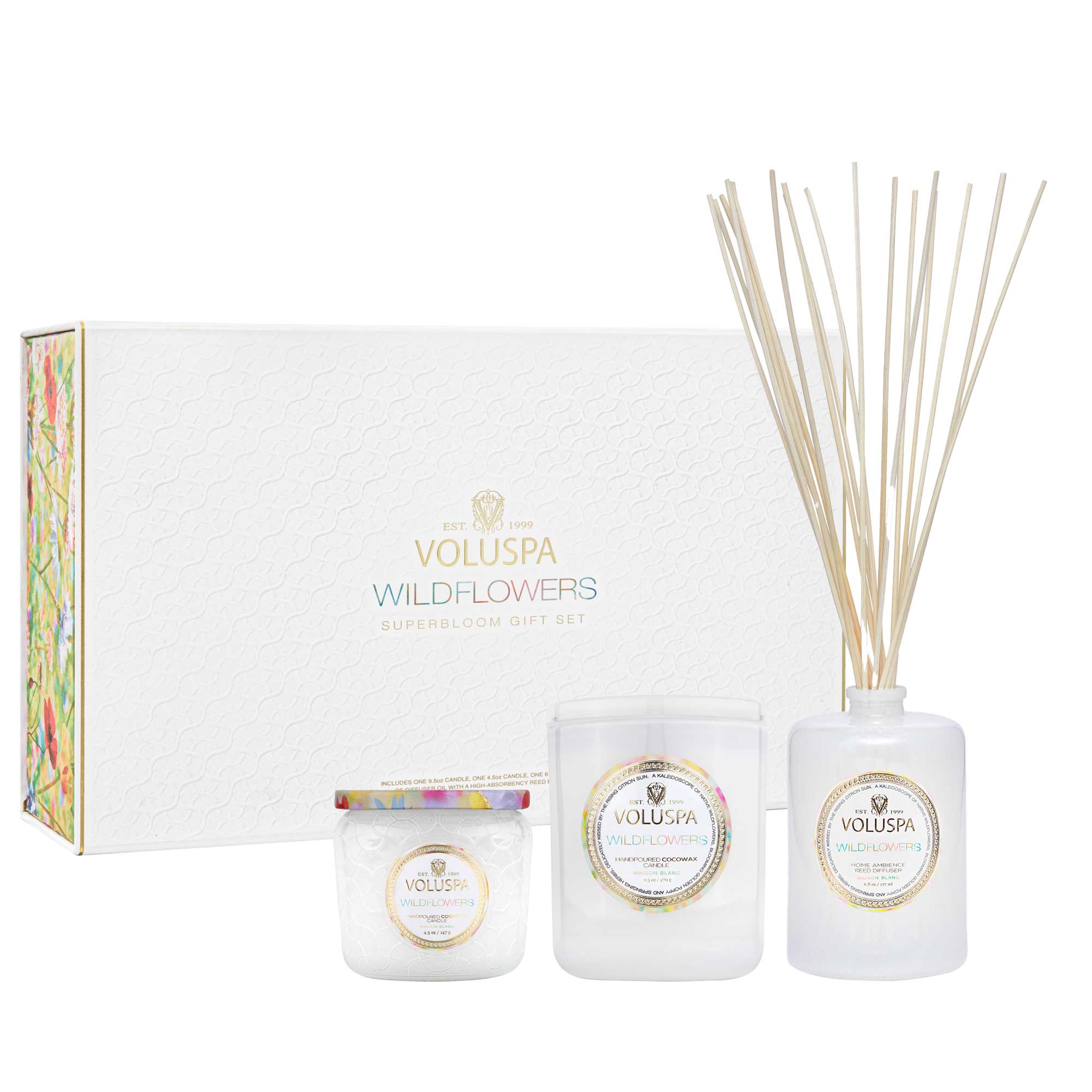 Wildflowers, Classic Candle, Petite Jar & Reed Diffuser Gift Set