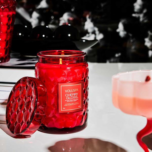 Voluspa Large Glass Jar Candle - 18 oz - Cherry Gloss